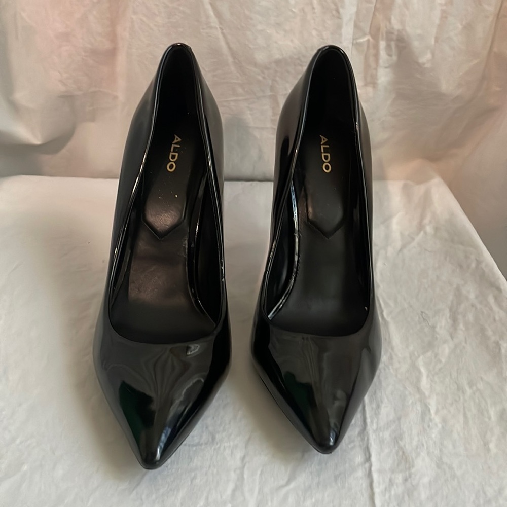 ALDO Patent Black Stiletto Pumps